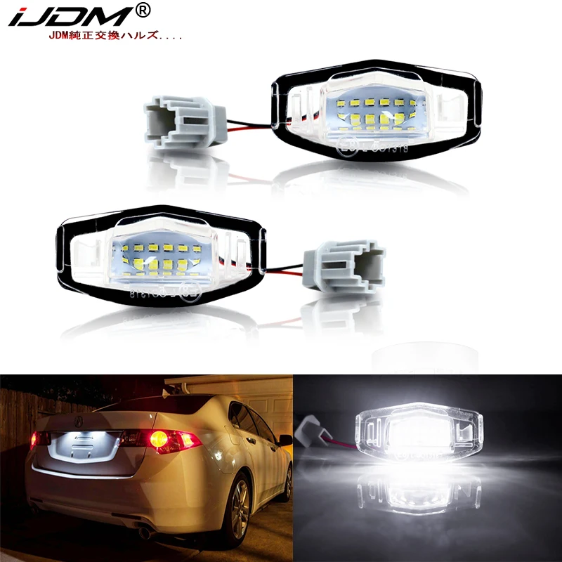 iJDM Xenon White OEM-Fit LED Oświetlenie tablicy rejestracyjnej dla Acura MDX RL TL TSX ILX Dla Honda Civic Accord Odyssey Oświetlenie tablicy rejestracyjnej
