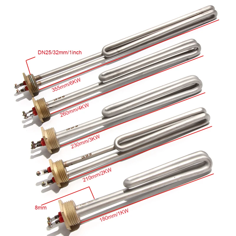 Lujinxun DN25/32mm Heater, 1.0" Electric Heating Element for Boiler Heater/Water Dispenser,110V/220V Heaters, 700W/1000W/1500W