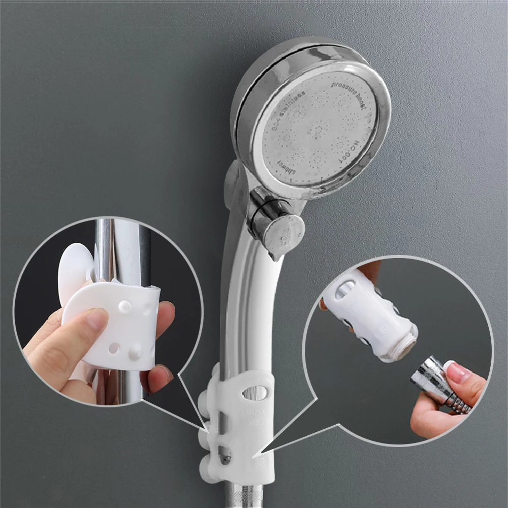 Removable Bracket Suction Cup Silicone Shower Head Holder Wall Mount Shower Adjustable Holder Shelf Rack Bathroom Accessories