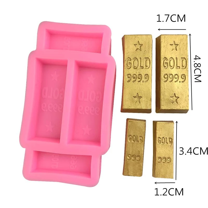 Simulation Gold Bars Cooking Tool Decoration Silicone Mold Baking Fondant Sugar Craft Molds Diy Cake Cake