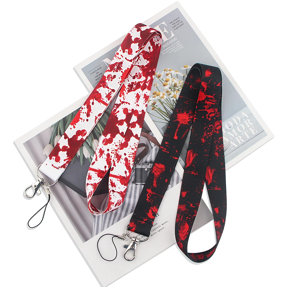 LX949 Medical Human Blood Lanyard ID Card Holder Doctor Nurse Neck Straps Keychain Phone Rope Lariat Phone Accessory Card Cover