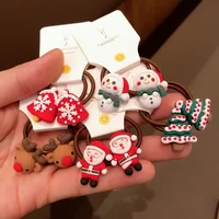 2/6 unidades de bandas elásticas para el cabello de alce de Navidad, lazos de goma para el cabello, accesorios para el cabello para niñas, coleteros, tocados de goma