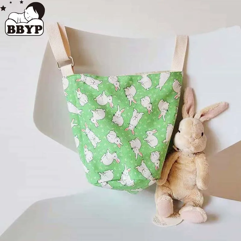 Organizador de dibujos animados para cuna de bebé, bolsas de almacenamiento para cama de recién nacido, bolsa portátil bordada para pañales, cubo para ropa de cama infantil