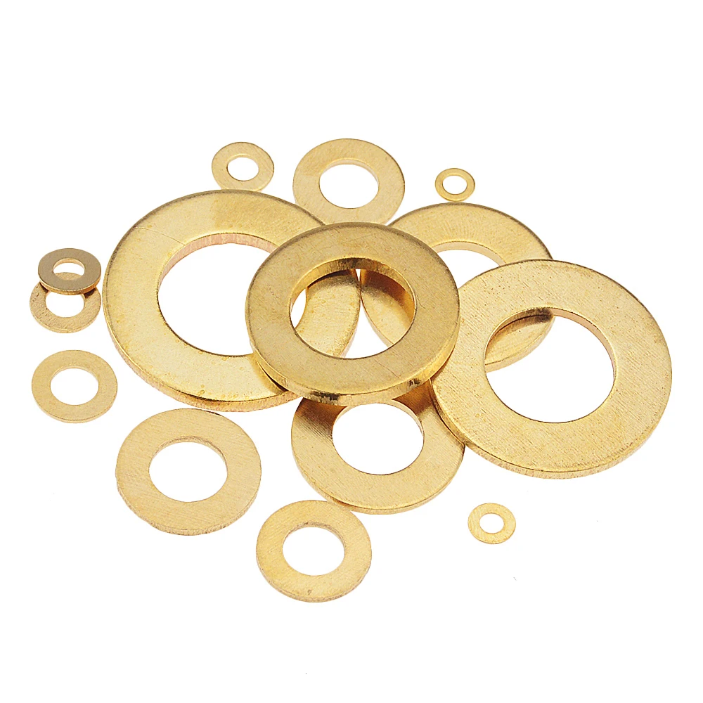 M3 M4 M5 M6 M8 M10 M12 M14 M16 M20 Meson Pad Copper Sheet Metal Collar Brass Disc Flat Washer Gasket Ring M3x6x0.5 M16x30x3