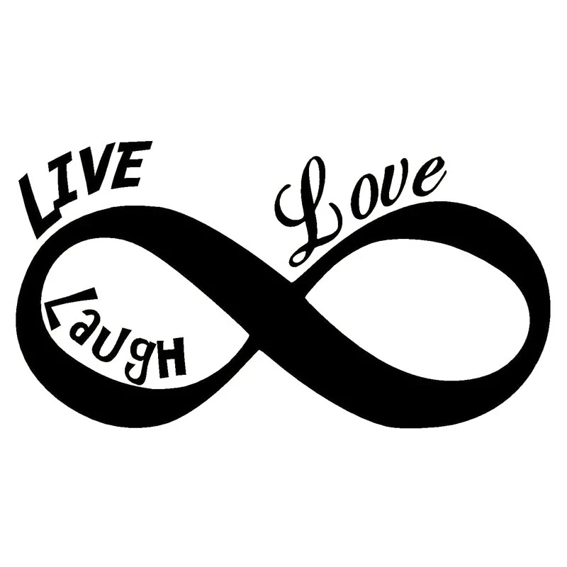 20X11CM LIVE LAUGH LOVE Infinity Vinyl Decal Symbol Heart Originality Car Sticker