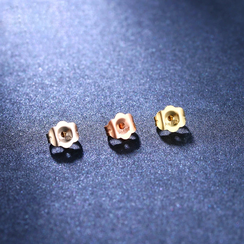 MADALENA SARARA AU750 Gold Stud Earrings Stopper For All Purpose Style 18K Gold Earring Back Easy Take-Off No Allergy