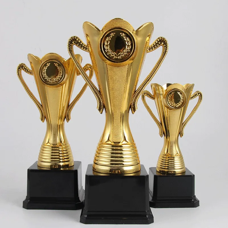 Gold Plated Trophy Cup Award Trophies, Free Customized Trophy, Champion Cup Ceremony, Competition Craft Souvenir