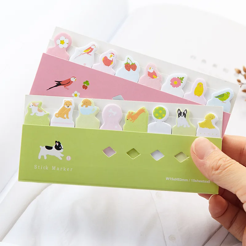 1pcs Cartoon Sticky Note Cute Animal Stick Marker Memo Pad Diary Stickers Index Bookmark Office School Supplies A6754