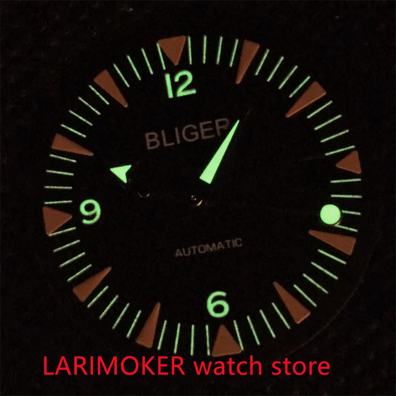 New 32mm black/green/blue/green luminous dial and hands with NH35 movement