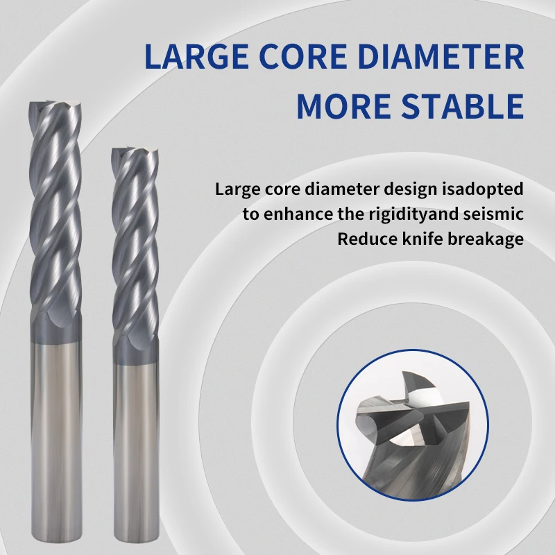End Mill HRC50 4 flüt 4mm 6mm 10mm 16mm 20mm alaşım karbür freze Tungsten çelik freze kesicisi End Mill CNC takım