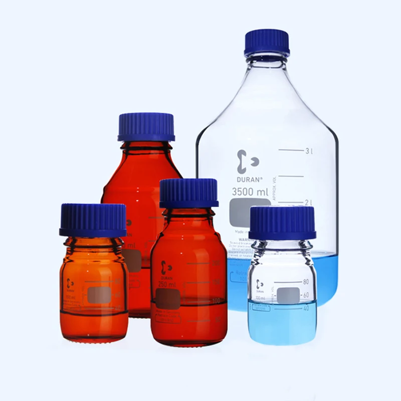 

High Borosilicate Glass Germany SCHOTT Screw Blue Cap Reagent Bottle Laboratory 25 250 500 1000mL