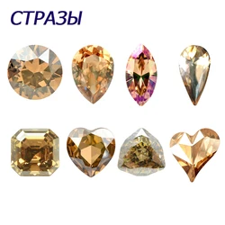 Golden Shadow Best Quality Rhinestone Mix Shapes Crystal Pointed Back Glass Nail Art Stones Shiny Nail Decorations