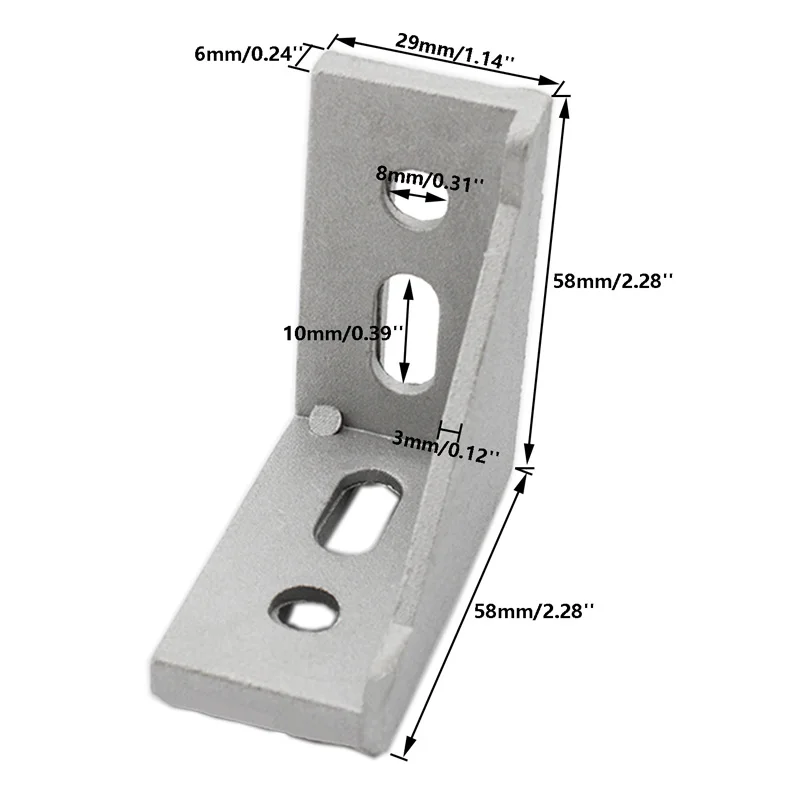 10 Pack Aluminum Profile Corner Bracket, L Shape Right Angle Joint Bracket Fastener, L Brackets Connector for 30 Series Profile