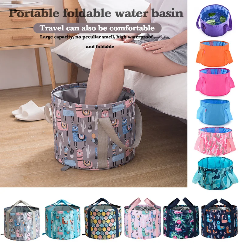 Foldable Foot Tub Portable Bath Bag Wash Basin Water Bucket Large Capacity Bath Feet Spa Massage Washing Tub For Outdoor Travel