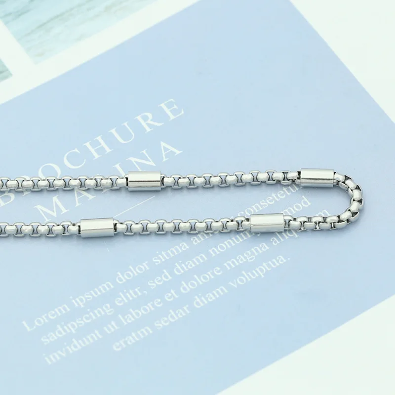 316L Stainless Steel New BOX Chain Necklace for Men Women Viking Jwelry Vintage Aestethic Cable Cuban Chunky Trendy Punk 3mm