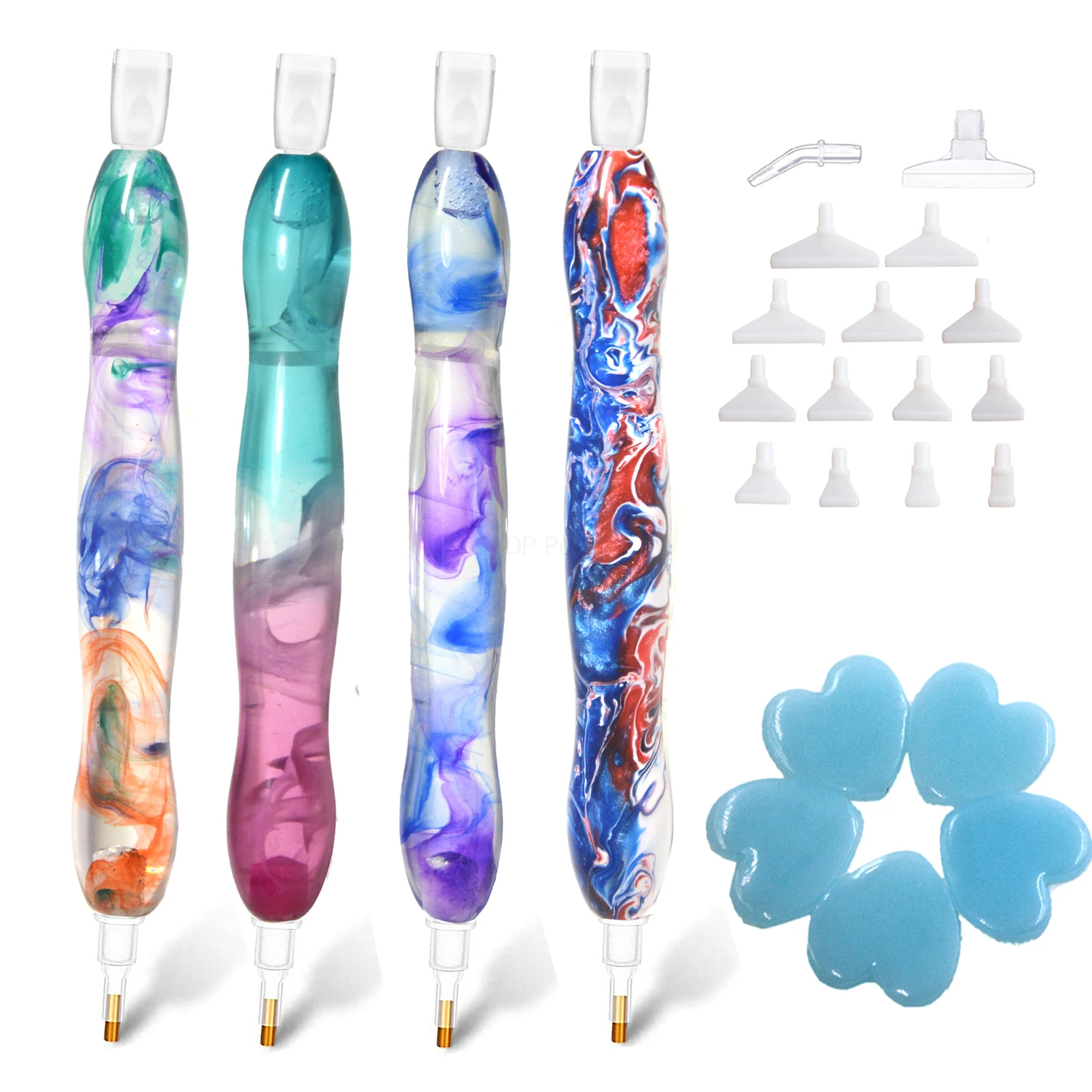 Diamond Painting Drill Pen Tool Accessories Kit and Handmade Resin 5D Diamond Paint Diamond Art Pen Tips Heads Placer and Wax