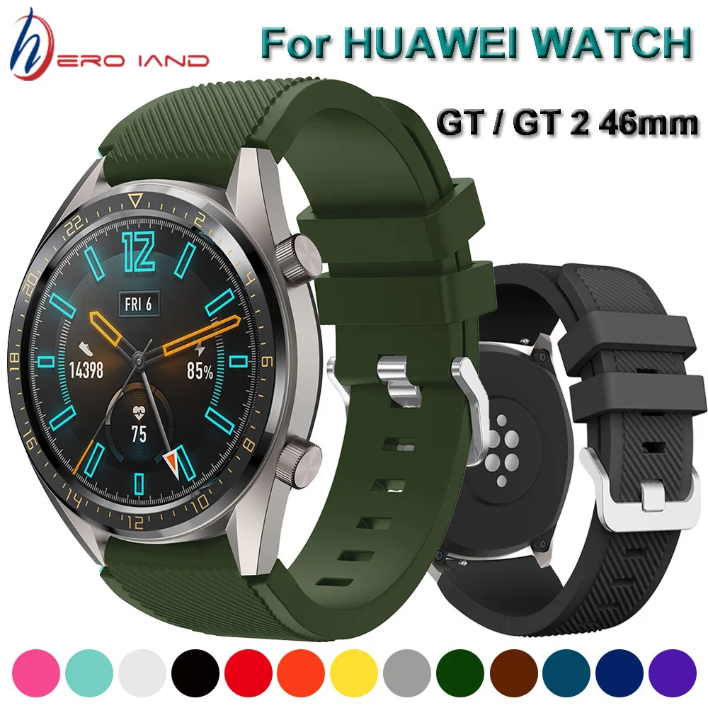 

22mm Silicone Band for Huawei Watch GT 2 / GT 3 46mm Soft Sport Strap Bracelet Watchband for Samsung Galaxy Watch 46mm 4 45mm