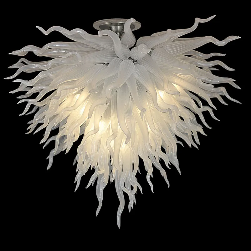 Lovely LED Pendant Lamps Classic White Decorative Hand Blown  Glass Chandelier Light