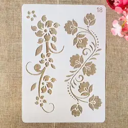 1Pcs A4 29cm Flower Leaves Ivy DIY Layering Stencils Painting Scrapbook Coloring Embossing Album Decorative Template
