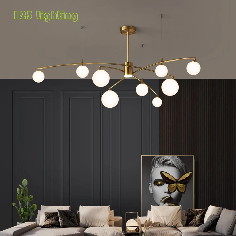 

Art Design Foyer Chandelier Indoor Home Lighting Fixtures Metal White Glass Restaurant Bedroom Hanglamp Luminaire G9 Loft Deco