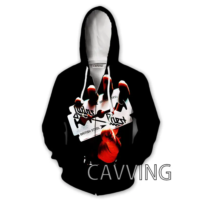 

CAVVING 3D Print Judas Priest Rock Band Zipper Hoodies Zip Up Hooded Sweatshirts Harajuku Hoodie Hip Hop Sweatshirts