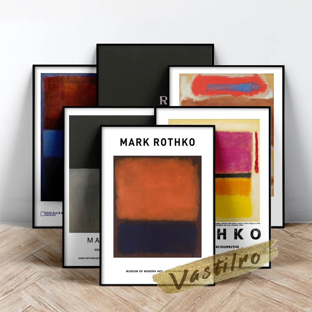 

Marks Rothko Exhibition Museum Poster, Retro Wall Art Canvas Painting Vintage Prints Art Modern Home Decor Gallery Wall Picture