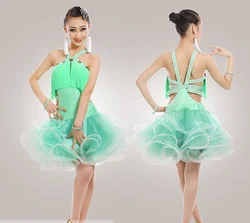 Girl Latin Dance rumba samba Clothing Girls Salsa Dresses Girls Stage Wear Costumes kid's ballroom dressing Chinese Folk Dancing