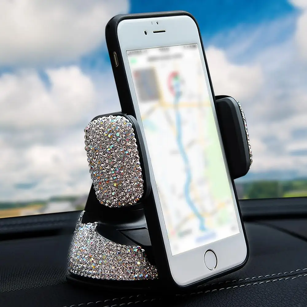 

360 Degree Universal Phone Holder for Car Dashboard Auto Window Air Vent DIY Crystal Diamond Car Phone Support Car Accessories