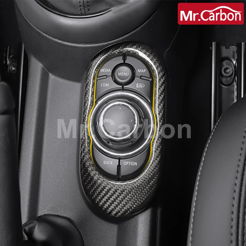 

Car Central Control Multimedia Button Panel Carbon Fiber Decorative Cover For BMW MINI Cooper S F55 F56 F57 Interior Accessories