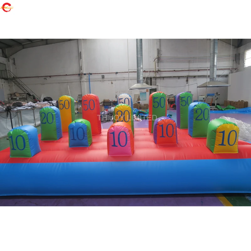 4*2m Carnevale Interattivo Anello Gonfiabile Lancio Carnevale Lancio Hoopla Gioco per Evento di Festa Ventilatore D'aria Cortile Hula Hoop