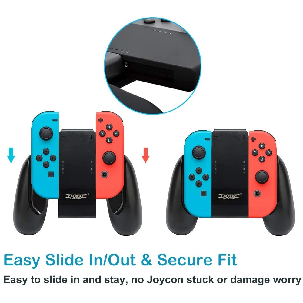 Aperto alça de carregamento doca estação carregador suporte carregável para nintendo switch joy-con ns lidar com controlador carregador