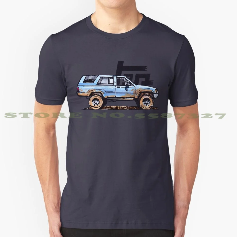 1St Gen 4Runner Trd-Blue 100% Pure Cotton T-Shirt 4Runner Trd Lifted Muddy Dirty Sketch Suv 1St Gen Drawing Marker Rendering