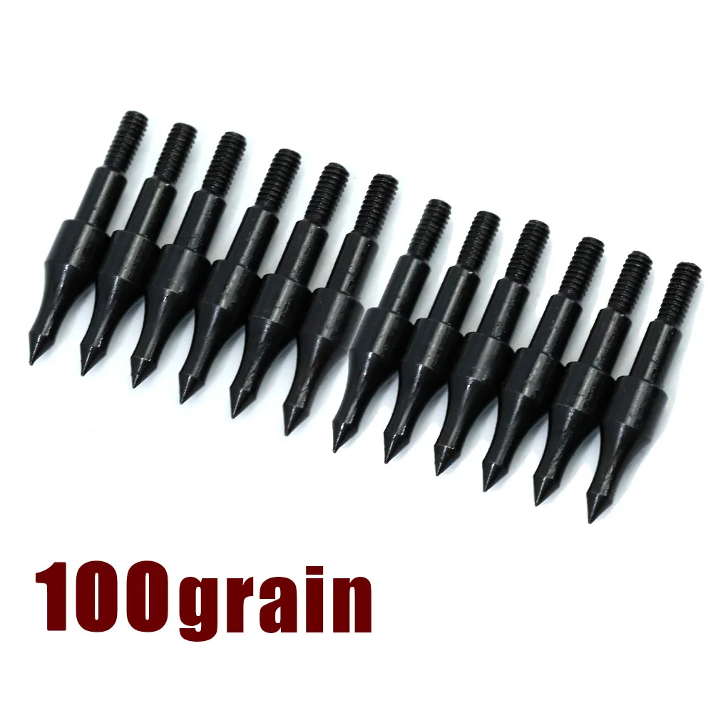 12Pcs 50gr 60gr 75gr 100gr Target Arrow Point Tips Head Field ID 6.2mm Shaft Outdoor Archery Hunting Shooting Accessories