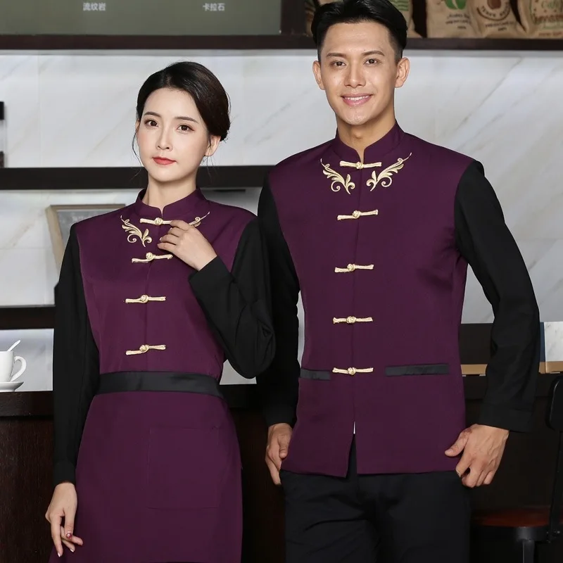 Hotel Kitchen Waiter Uniform Women Western Restaurant Waitress Uniform Tea House Satff Overalls Women Coffe Shop Work Wear