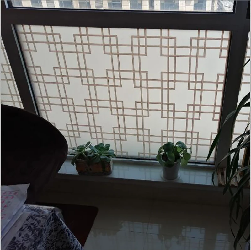 Glue Free Electric Static Frost Window Sticker, Self-Adhesive, Chinese Chek Window Tinting, Security Sticker, 30-90cm