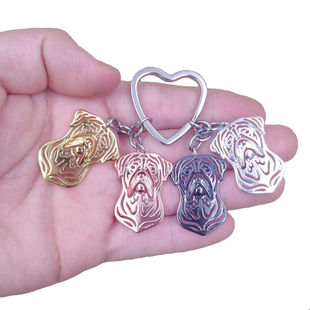 Cute Neapolitan Mastiff Dog Animal Cute Gold Silver Plated Keychain For Bag Car Women Men Girls Boys Love Jewelry K194