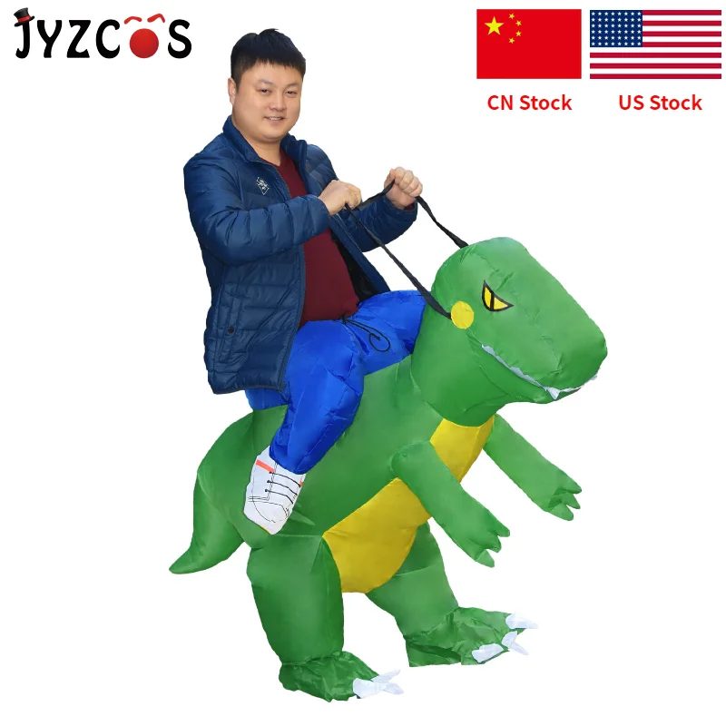 JYZCOS T-Rex Inflatable Dinosaur Costume Halloween Costumes for Kids Adults Cosplay Party Fancy Costume Purim Carnival Costumes