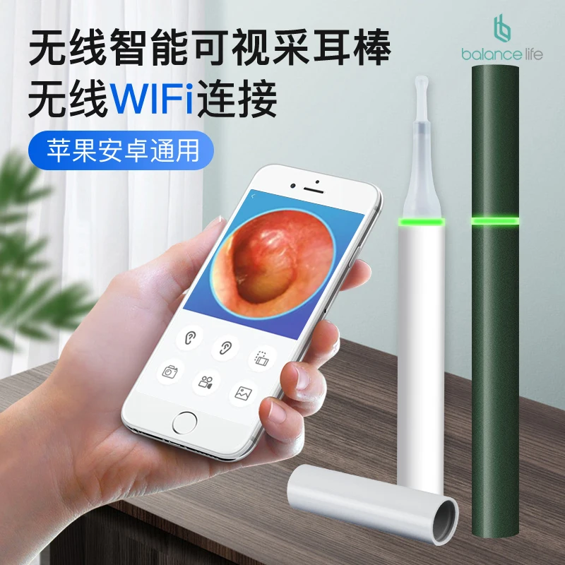 Kamera endoskopi penghilang Earpick WIFI 5MP 1080P 3.7MM, Pembersih Earscope nirkabel untuk Android & ISO