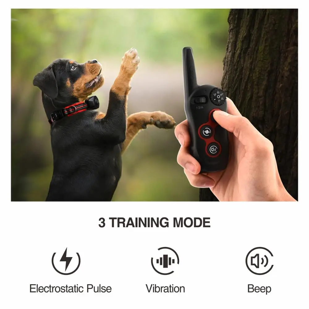 2 in 1 Dog Training Collar & Anti Bark Collar 400M Rechargeable Dog Electric Collar Waterproof Remote Dog Pet Product