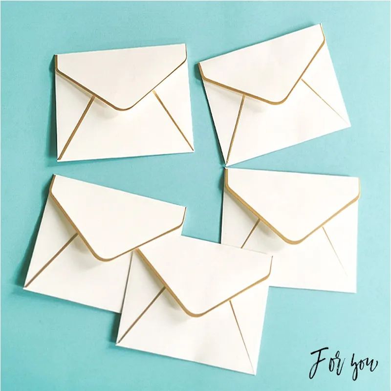 10Pcs Vintage White Bronzing Blank Pearl Paper Envelopes Wedding Party Invitation Envelope Greeting Cards Gift 100mmx80mm