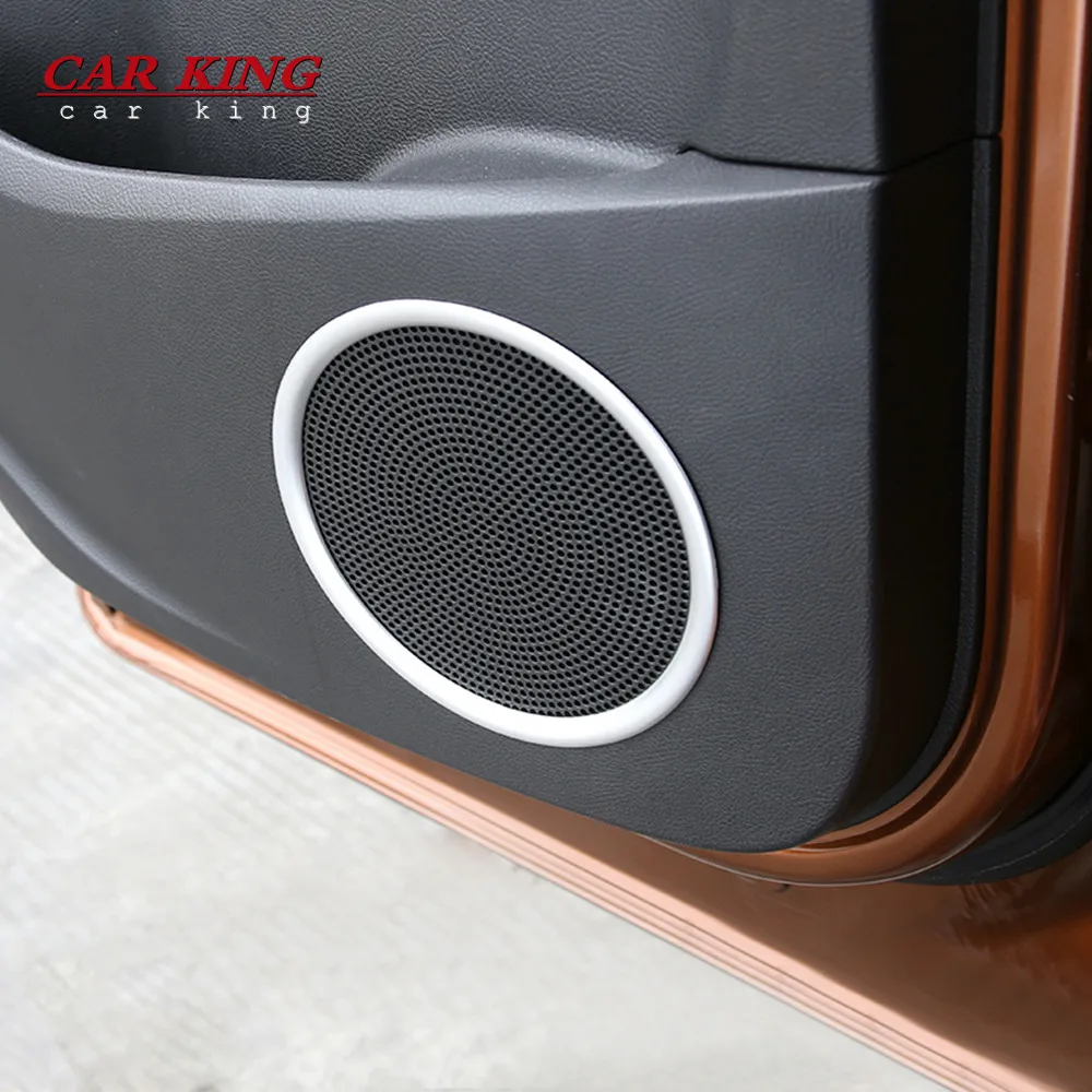 4pcs ABS Plastic Car Styling Accessories Audio Speaker Stereo Decorative Ring Cover Loop For Ford Kuga Escape 2013 2014 - 2017