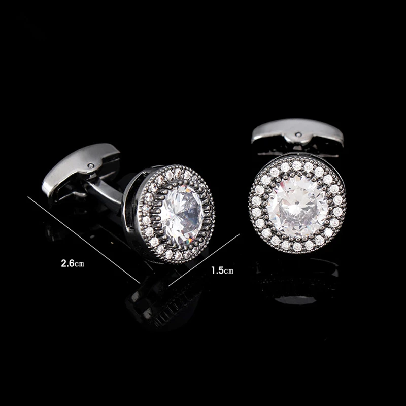 FLEXFIL Luxury shirt cufflinks for men's Brand cuff buttons cuff links gemelos High Quality crystal wedding abotoaduras Jewelry