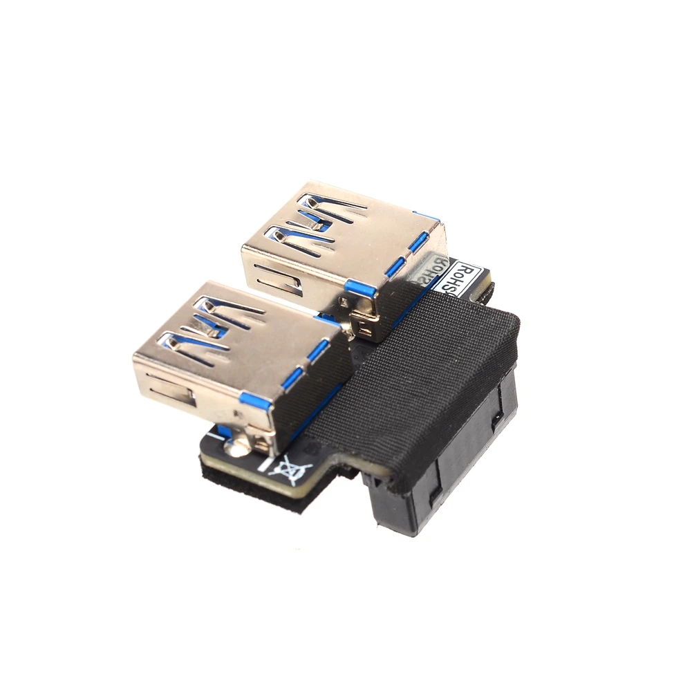 Adaptador de placa base de escritorio de 20 pines A USB 3,0 Dual, de 19 pines conector hembra/20P A 2 puertos USB 3,0 A lector de tarjetas