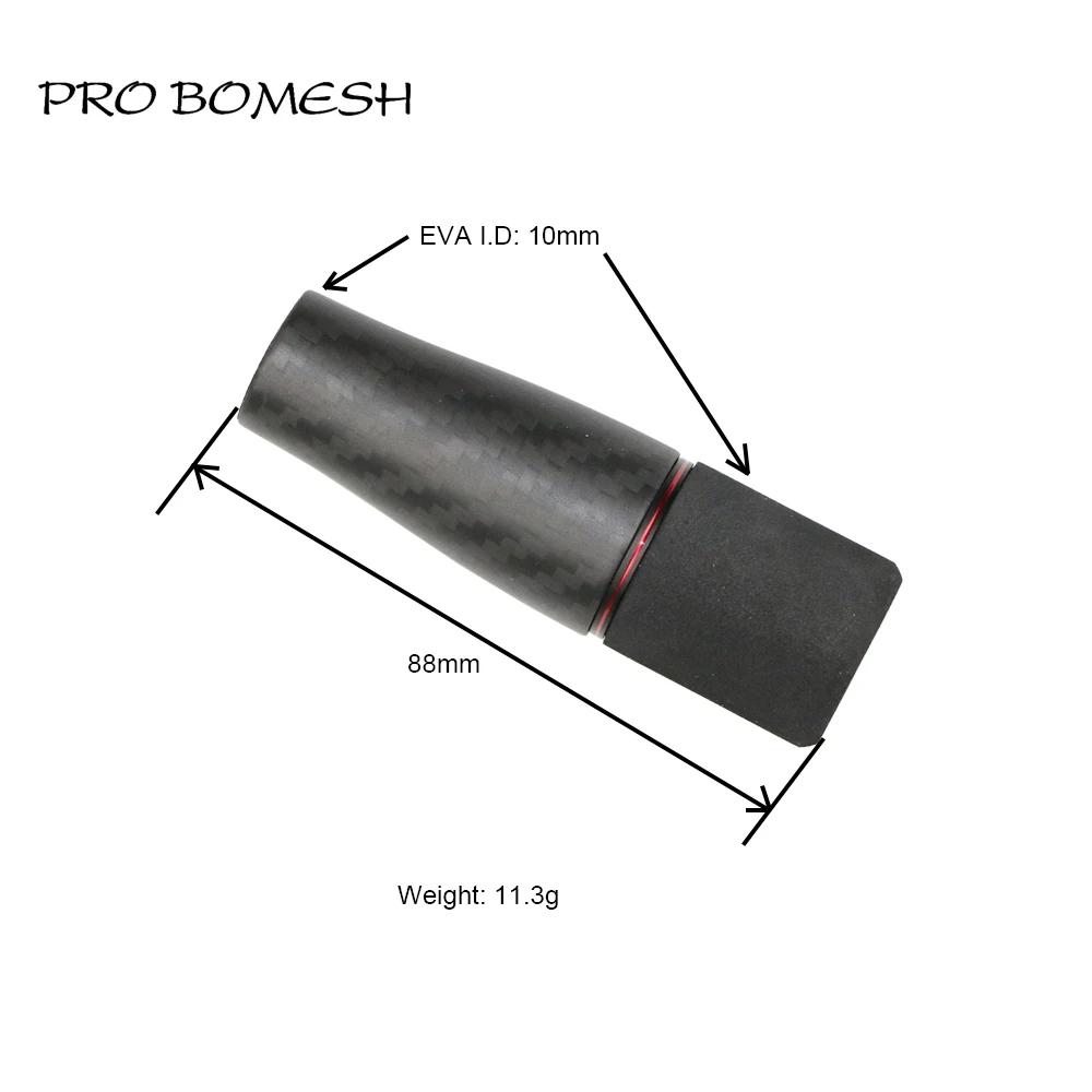 Pro Bomesh 1pcs Carbon Fiber EVA Fighting Butt Cap Butt Plug Decorative Trim DIY Fishing Rod Component Repair Accessory