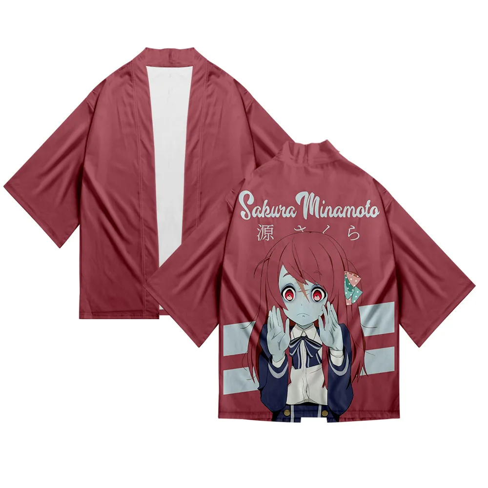 ZOMBIE LAND SAGA – Kimono à manches trois quarts pour hommes et femmes, Blouse Sexy, Style Streetwear, vacances d'été