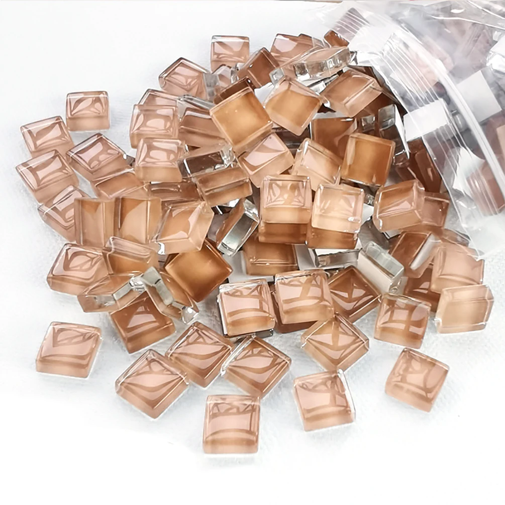 100g Colorful Glass Mosaic Tiles 1cm Square Mosaic Craft Materials for Children/Kids Multi Color Optional DIY Mosaic Stones