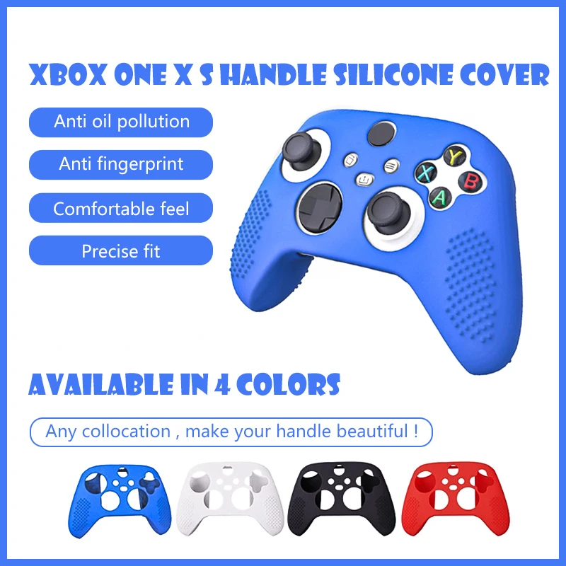 AOLION Anti-slip Protective Skin Silicone Gel Case with Joystick Thumb Stick Caps for XBOX Series X S Controller