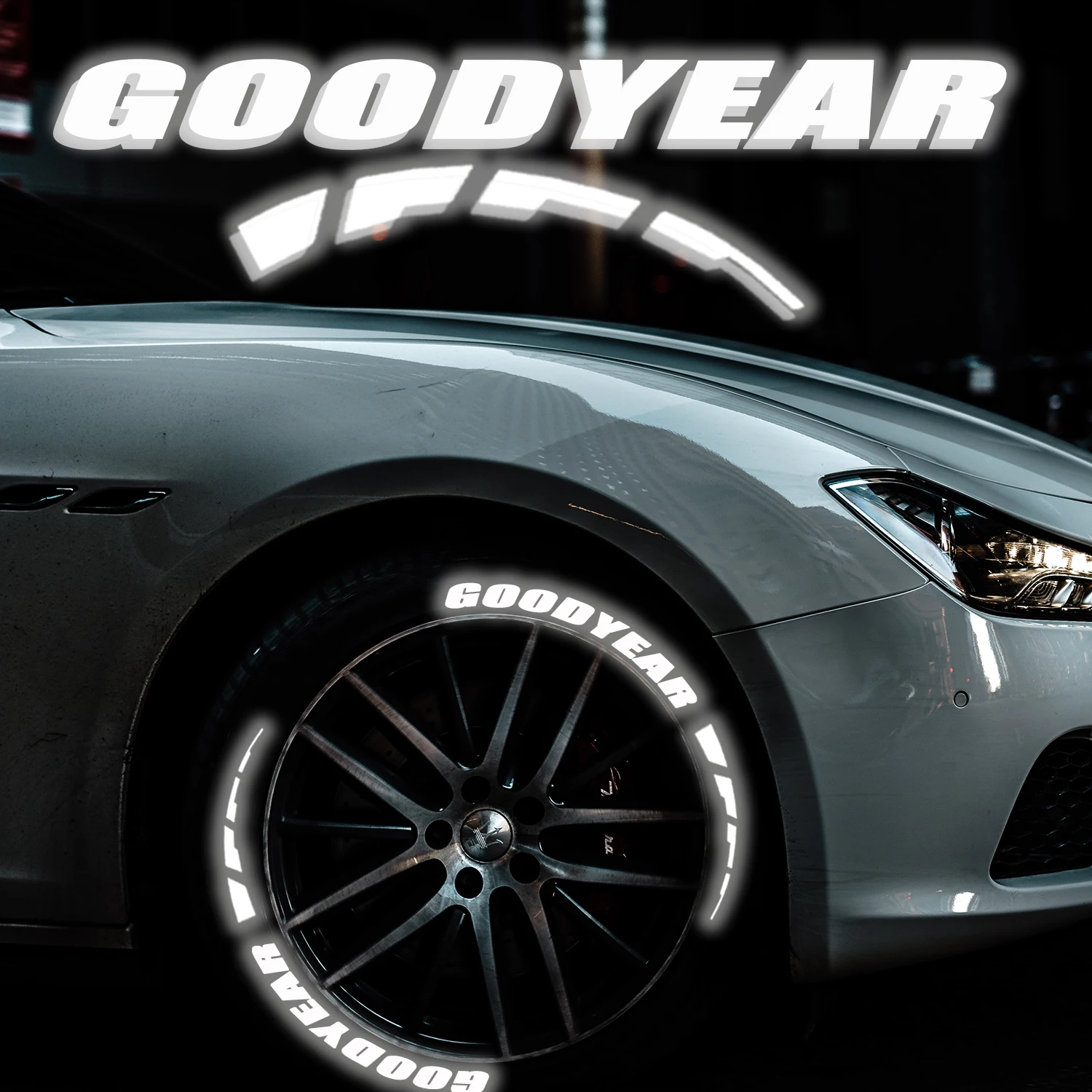 

1.1inch Silver Reflective Car Tire Decor Stickers Car Tuning Tire Decor Warning Stickers Motorcycle Car Tuning Stickers