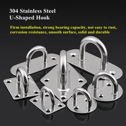 M5 M6 M8 304 Stainless Steel U-Shaped Hook Wire Rope Tension Device Shading Net Tarpaulin Installation DIY Tool Flange Bolt Hook