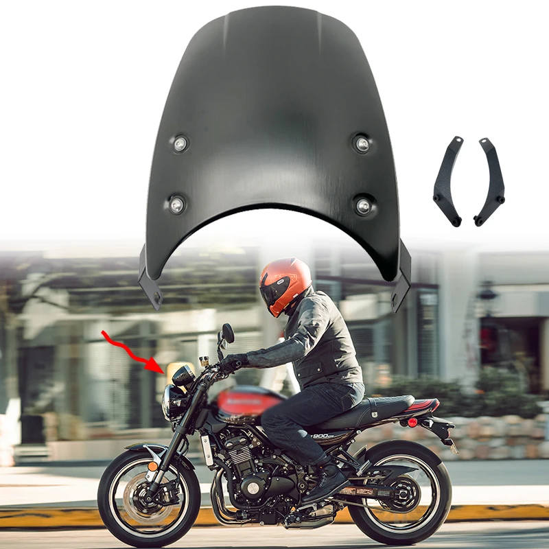 

For Kawasaki Z900RS Z 900 RS Z 900RS 2018 2019 2020 Windshield Aluminum Wind Deflector Windscreen Fairing Wind Screen Motorcycle